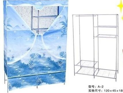 紫色小简易布衣柜安装图