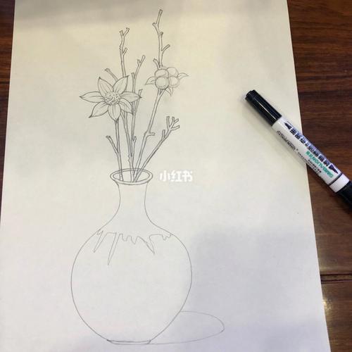 简笔画教程更新96 更新一个插花教程98简单却不简单 一节复一节