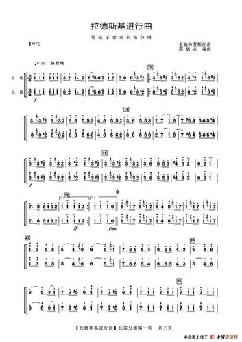 拉德斯基进行曲(长笛分谱)