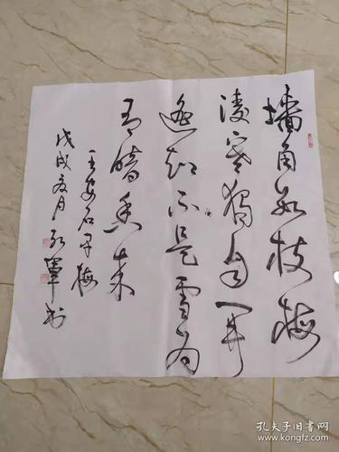 书法家 张红军 作品《王安石诗 咏梅》尺寸68×69cm