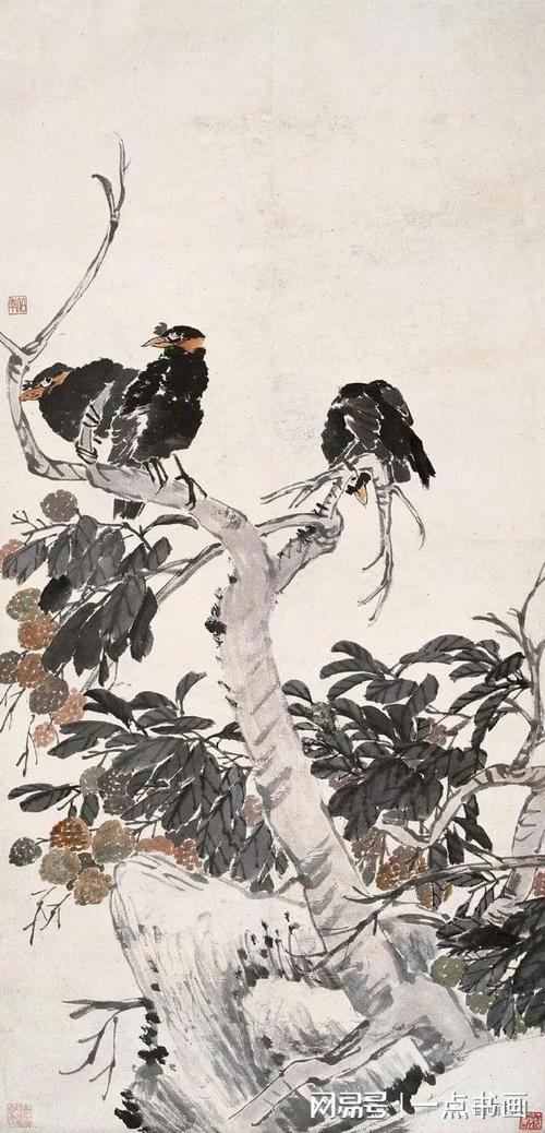 幽鸟鸣春任伯年花鸟作品欣赏