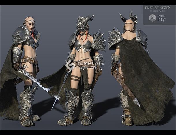 铠甲女战士daz3d模型素材