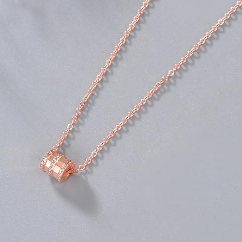 中银金行彩金项链女18k金项链玫瑰金吊坠小蛮腰项链弹簧吊坠送礼