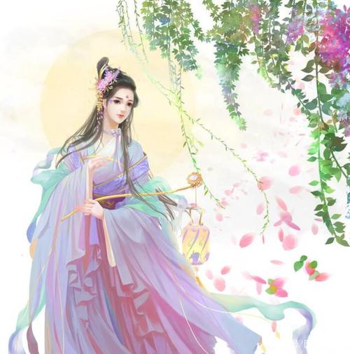 古风美人壁纸 花自飘零水自流,一种相思,两处闲愁,此情无计可消除,才