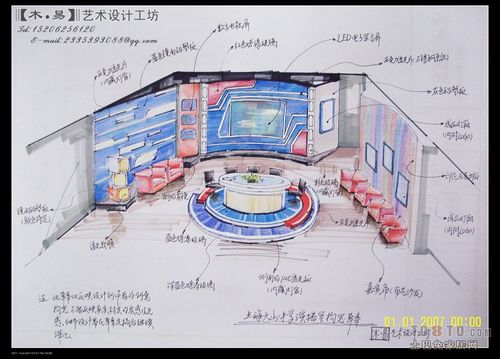 演播室手绘效果草图=1 – 设计本装修效果图