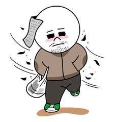 馒头人(求职日记) - line 官方贴图 : 整天懒懒塌塌,毫不想工作的馒头