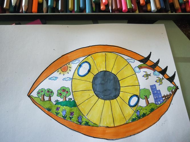 儿童画《带上眼睛去旅行》