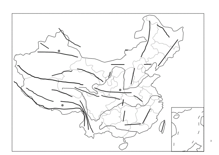 中国行政区划空白图及山脉空白 图1.doc 26页