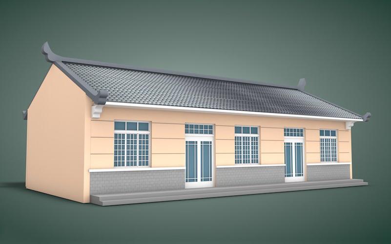 平房,瓦房,居民房屋c4d模型 cottage 3d model