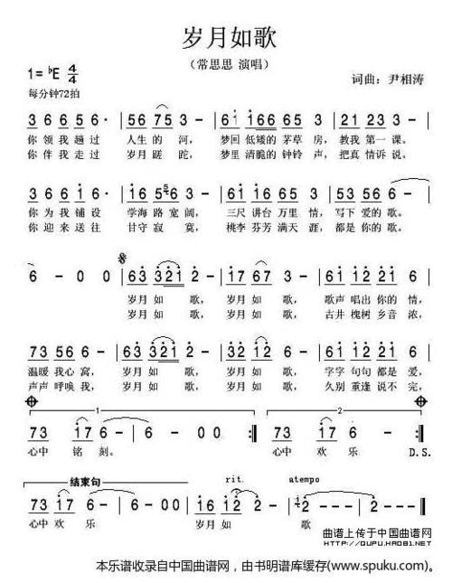 岁月如歌(尹相涛词曲)