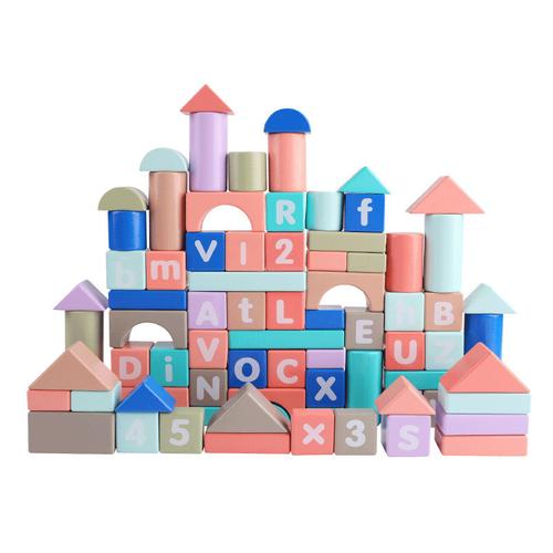 大手牵小手幼儿童积木玩具益智力12周岁宝宝36女孩男孩多功能木头拼装