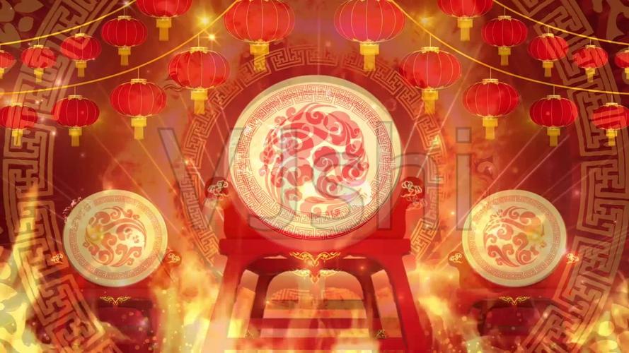 《丰收锣鼓》配乐背景_1920x1080_高清视频素材下载
