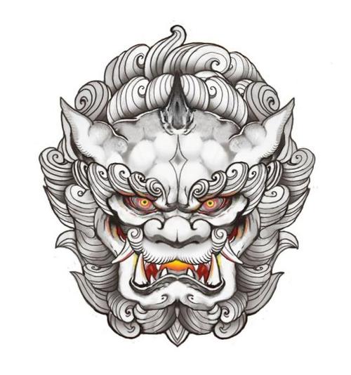 中国风纹身 唐狮纹身图案推荐