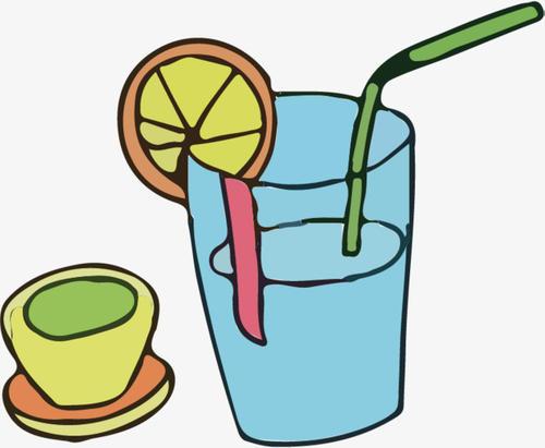 夏日柠檬果汁饮料简笔画
