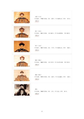 清朝历代皇帝列表