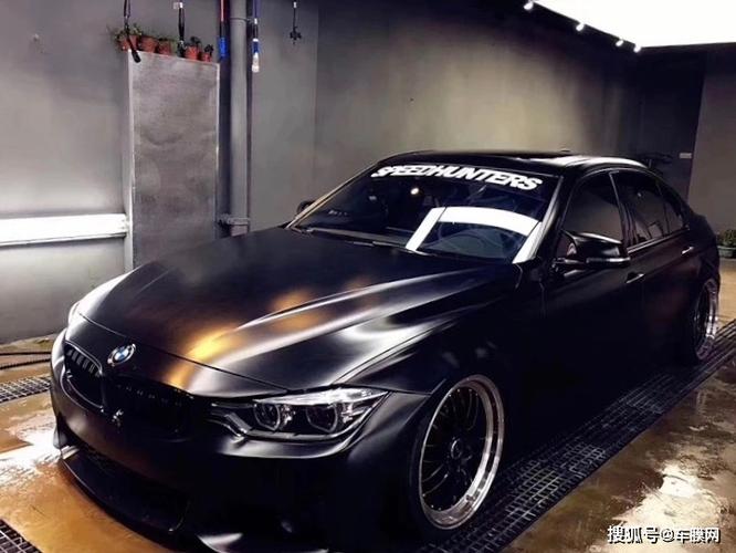 宝马3系电光金属黑改色贴膜效果图