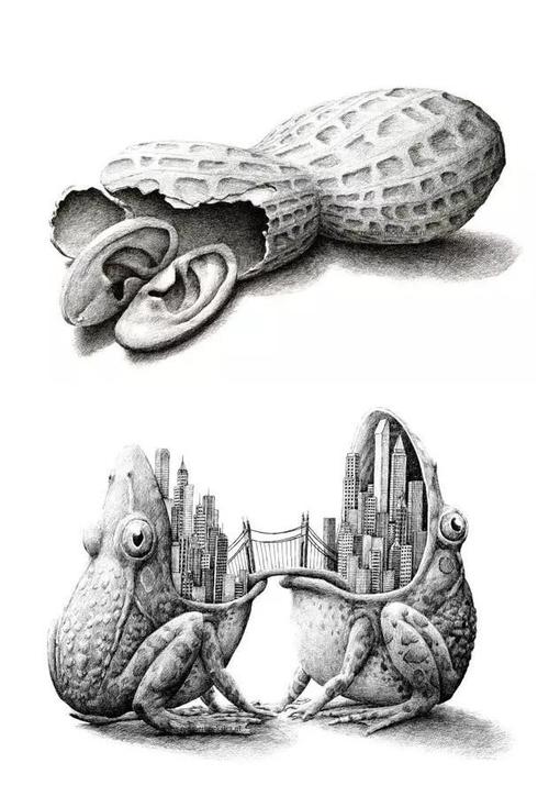 hoekstra的奇思妙想素描画,巧妙发挥创意,在原有的物体上结合新的物种