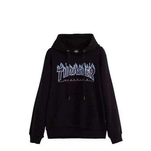 火焰衣服thrasher卫衣,thrasher衣服 王一博同款thrasherflame火焰卫衣连帽男女宽松情侣春秋款帽衫