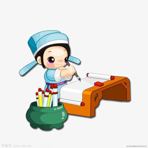 正在考试的古代儿童