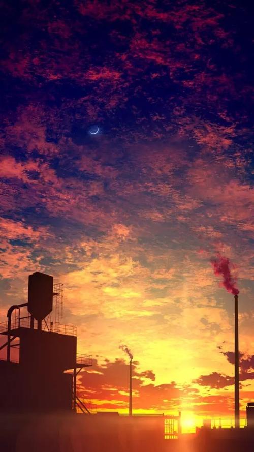 有黄昏火烧云油画壁纸全面屏吗