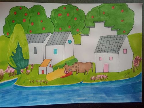 大褚村乡温洼东小学举办"童绘美丽乡村,共建生态家园"绘画比赛