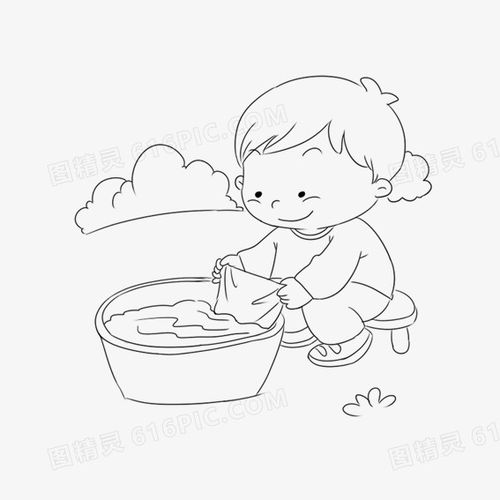 水滴娃娃洗衣服