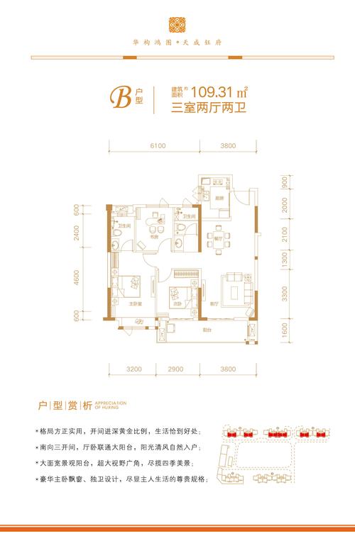 汉川光明钰府户型图-1/2/3#b户型,光明钰府户型图,钰