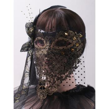 美女面具头套 万圣节面纱全脸美女舞台蒙面歌王唱歌派对舞会面具成人