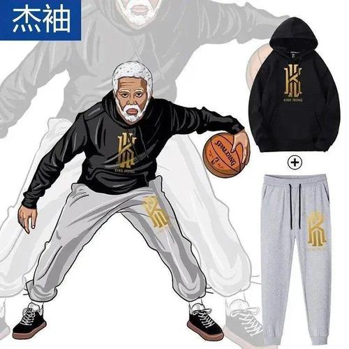 德鲁欧文秋季篮球运动套装卫衣男连帽大叔同款潮流ins