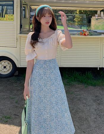 女装大码春夏季新款两件套套装裙子女士小个子韩版宽松印花时尚性感a