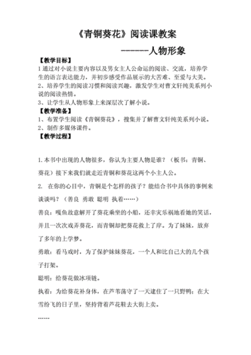 《青铜葵花》阅读交流课教案(三)把握人物性格.doc