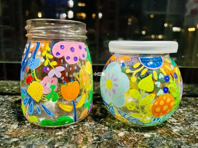 手绘玻璃瓶_手绘_丙烯画_插花_丙烯画玻璃瓶_文化_绘画