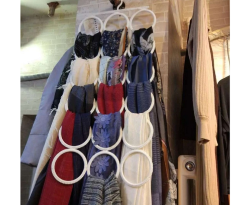 丝巾挂架圈圈围巾架领带丝巾收纳挂架圈环挂创意袜子架带钩多功能衣架