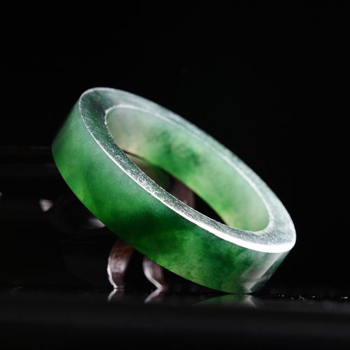 购客天然缅甸翡翠手镯毛坯私人定制 圆条贵妃玉镯 飘花冰种阳绿紫罗兰