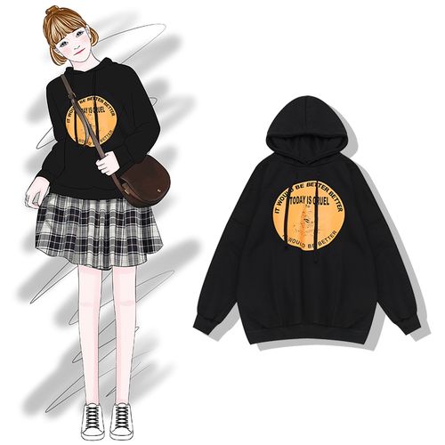 卫衣女宽松薄款早秋图片