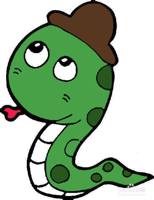 蛇简笔画彩色简单