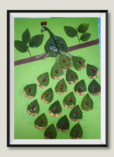 留住美好"――灵武市第九幼儿园大一班亲子树叶粘贴画作品