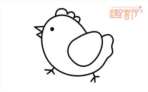 小鸡动物简笔画.