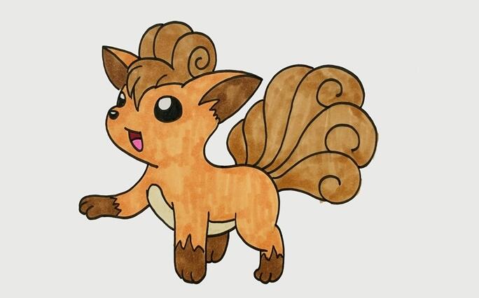 六尾的简笔画怎么画呢?