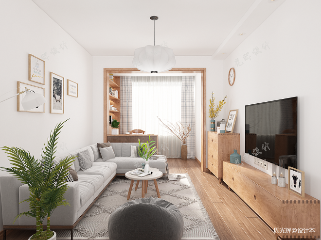 8万元二居82平米装修案例_效果图 - 日式原木,纯粹暖意 i 周光辉