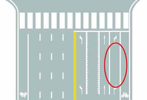 a,单向行驶线   b,可变导向车道线   c,导向车道线   d,方向引导线