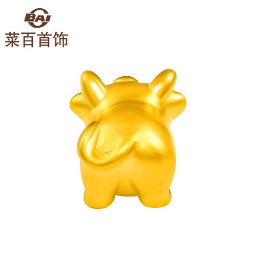 菜百首饰 黄金转运珠吊坠 十二生肖牛 千足金转运珠 1