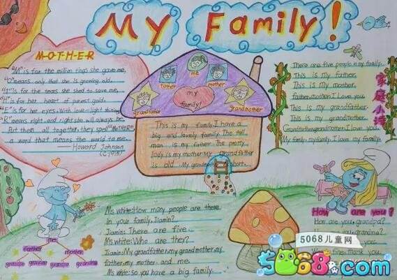 英语手抄报版面图片-我的家人