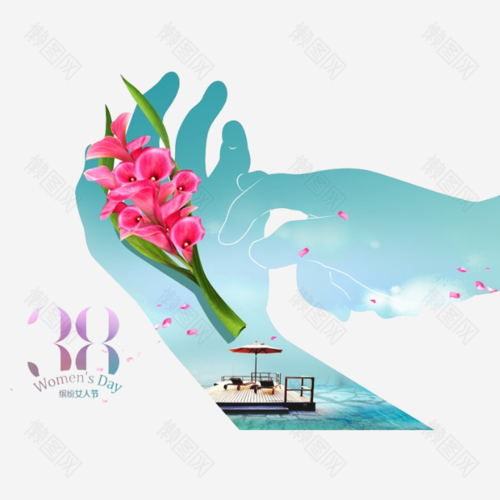 标签: 38手势绿色花