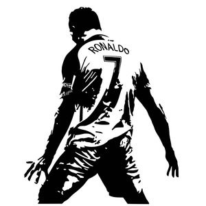 跨境学生宿舍卧室可移除贴纸足球尤文c罗霸气庆祝动作墙贴