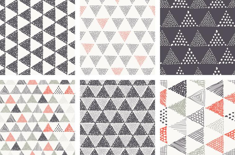 三角形几何背景底纹矢量素材组合