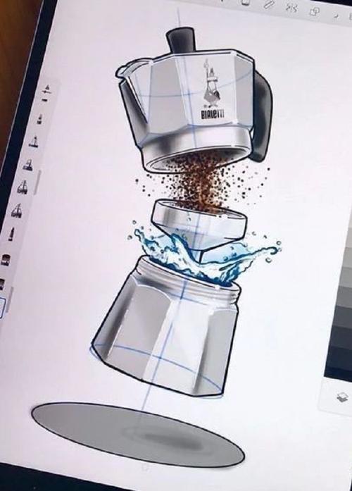 工业设计案例|咖啡机手绘及实物参考素材(上)