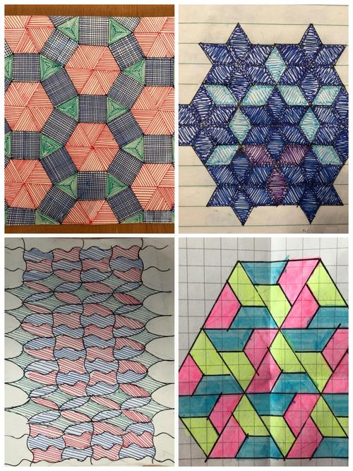 同学们绘制的密铺图