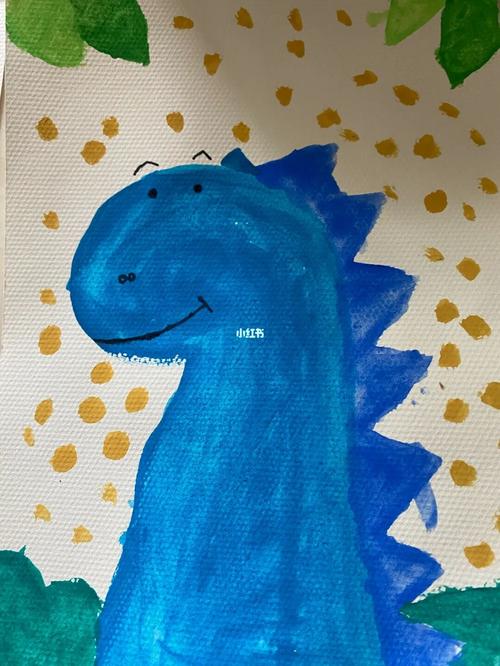 恐龙水粉水彩画_恐龙_水彩画_潮流_潮流艺术_潮流插画