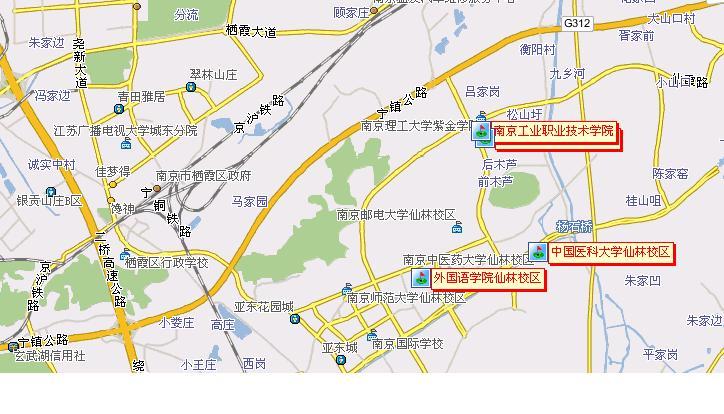 南京各大学分布图,新校本校都要,尤其是仙林